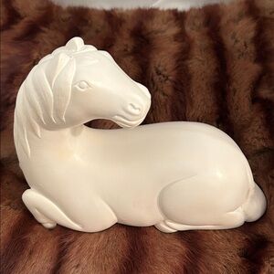 Elegant Cream Horse Sculpture
